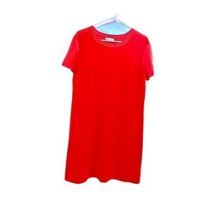 New York & company Orange short sleeve shift dress size large